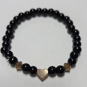 Elegant Black and Gold Beaded Bracelet